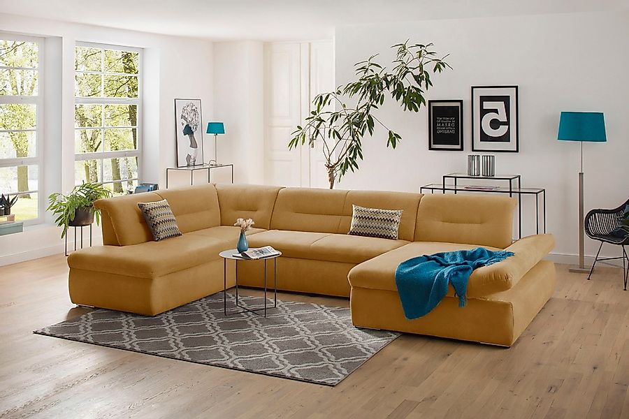 Home affaire Wohnlandschaft "Avesa U-Form" Wahlweise mit Armteilverstellung günstig online kaufen