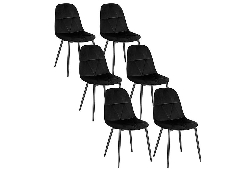 EUGAD Esszimmerstuhl (6 St), mit Rückenlehne, Polsterstuhl aus Metall, Bezu günstig online kaufen