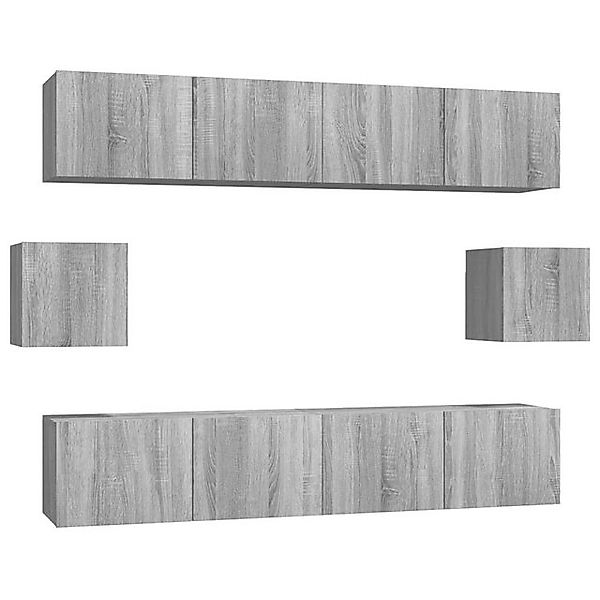 furnicato TV-Schrank 6-tlg. TV-Schrank-Set Grau Sonoma Holzwerkstoff (1-St) günstig online kaufen