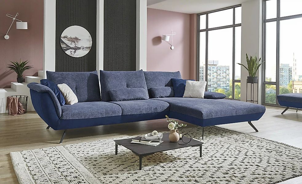 Ecksofa   Celine  ¦ blau ¦ Maße (cm): B: 316 H: 90 T: 244.0 Polstermöbel > günstig online kaufen