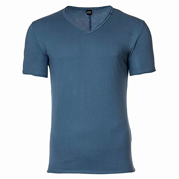 REPLAY Herren T-Shirt - 1/2-Arm, V-Neck, Baumwolle, Jersey, offene Kanten B günstig online kaufen