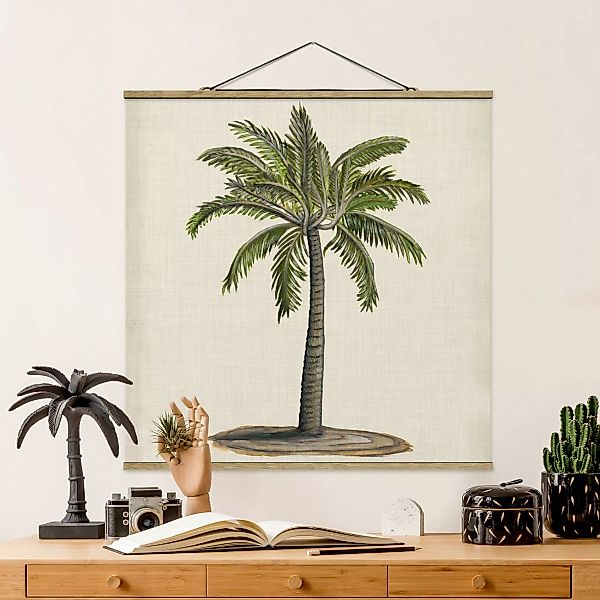 Stoffbild Blumen mit Posterleisten - Quadrat Britische Palmen I günstig online kaufen