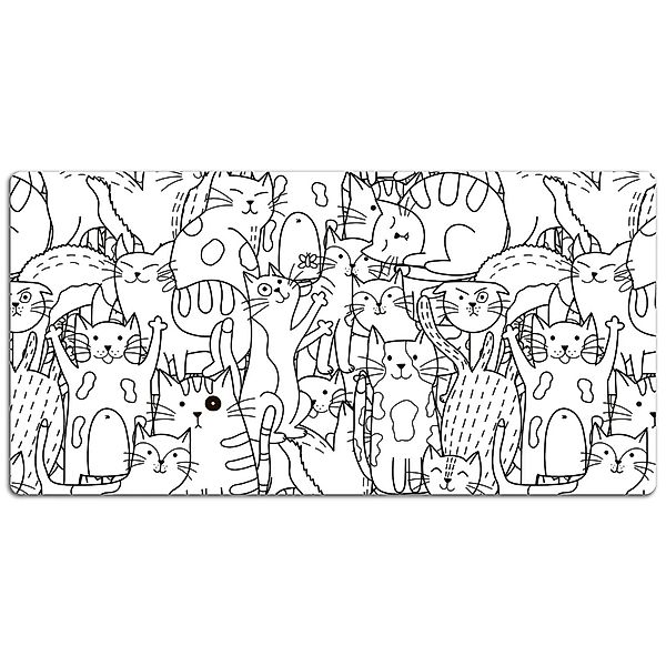 Tulup Schreibtischunterlage Katzen-Doodle-Kunst Schreibtisch Schutzmatte 90 günstig online kaufen