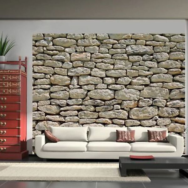 artgeist Fototapete Steinmauer a la Provence grau Gr. 300 x 231 günstig online kaufen