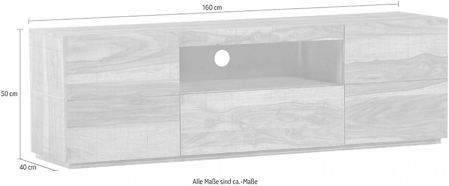 Gutmann Factory Lowboard "Tivoli", Kommode aus Massivholz, Breite 160 cm günstig online kaufen