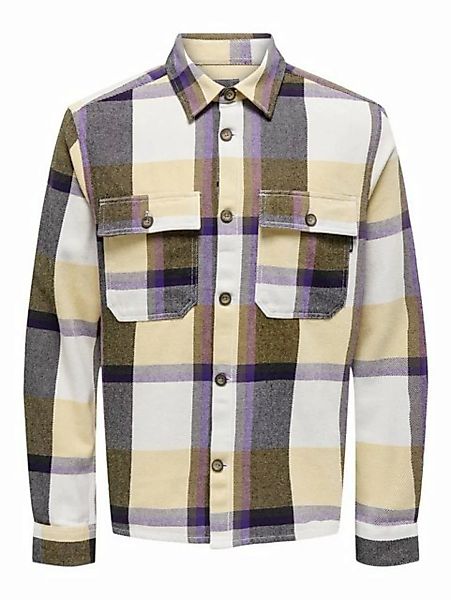 ONLY & SONS Langarmhemd Holzfäller Hemd Twill Overshirt ONSMAR 6105 in Beig günstig online kaufen