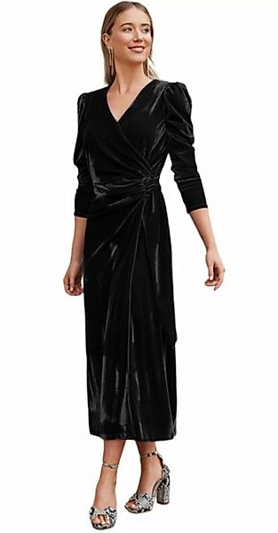 ZWY Maxikleid Einfarbiges schmales Damenkleid mit V-Ausschnitt, Abendkleidr günstig online kaufen