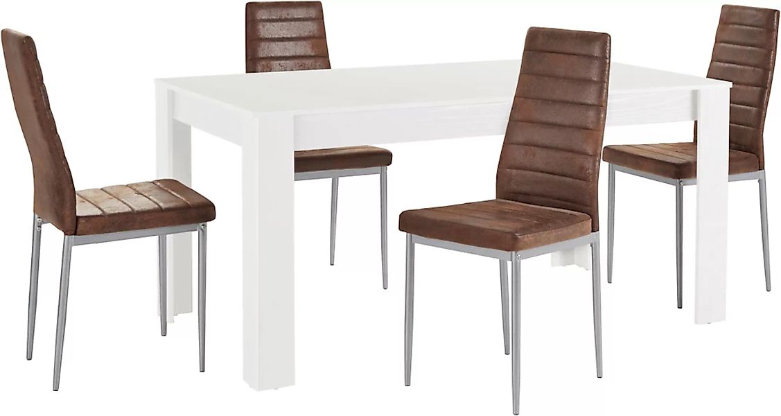 INOSIGN Essgruppe »Lynn160/Kate«, (Set, 5 tlg.), Tisch mit 4 Stühlen günstig online kaufen