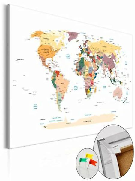artgeist Pinnwand Bild World Map [Cork Map] mehrfarbig Gr. 90 x 60 günstig online kaufen
