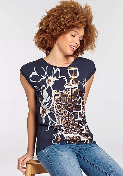 Boysens Rundhalsshirt, mit großem Frontdruck mit bronzefarbenden Elementen günstig online kaufen