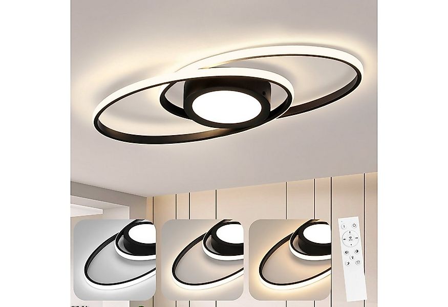 ZMH LED Deckenleuchte Wohnzimmer Deckenlampe Dimmbar mit Fernbedienung Mode günstig online kaufen
