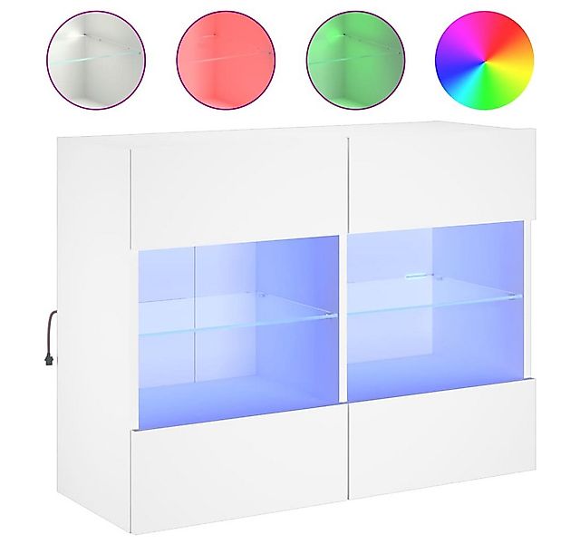 vidaXL TV-Schrank TV-Wandschrank mit LED-Leuchten Weiß 78,5x30x60,5 cm günstig online kaufen