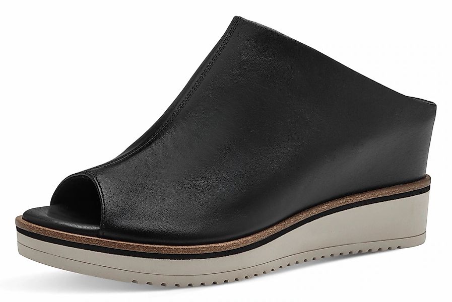 Tamaris Pantolette, Keilabsatz, Sommerschuh, Schlappen, helle Laufsohle, sc günstig online kaufen