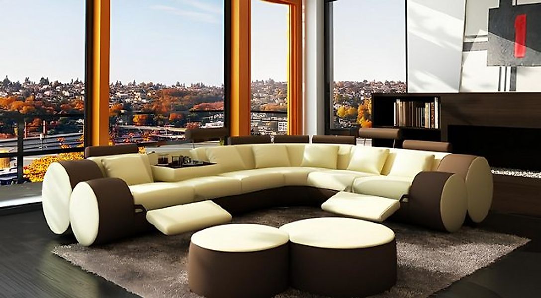 JVmoebel Ecksofa DESIGNER LEDERSOFA+USB ECKCOUCH SOFA LEDERCOUCH SOFA WOHNL günstig online kaufen