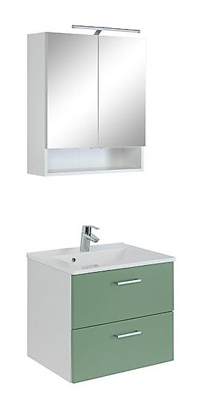 Waschtisch-Set 60 RIGA von Held Möbel Weiß / Grün matt günstig online kaufen