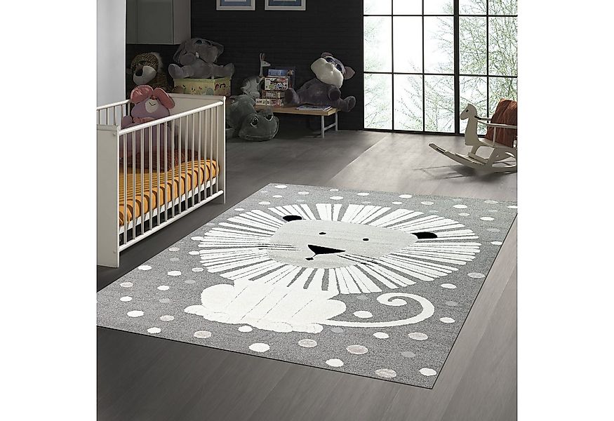 TeppichHome24 Kinderteppich Teppich Kinderzimmer Spielezimmer Löwenmuster 3 günstig online kaufen