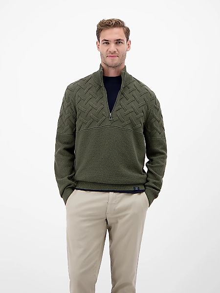 LERROS Strickpullover mit Zipper und Stehkragen, Jacquard-Struktur günstig online kaufen