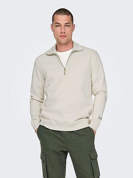ONLY & SONS Sweatshirt Reißverschluss Hoch geschlossen ONSRILEY REG 1/4 ZIP günstig online kaufen