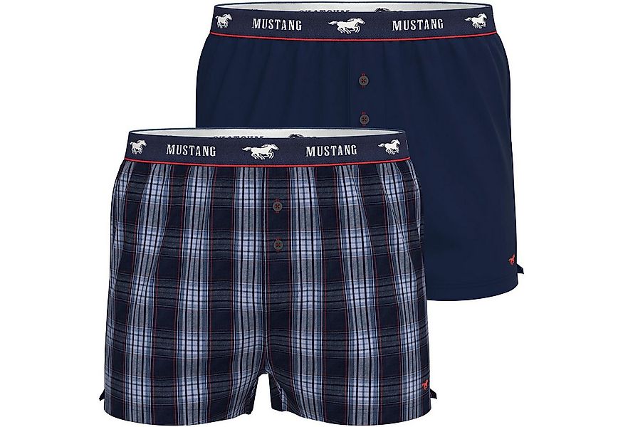 MUSTANG Boxershorts Woven Boxer Short Unterhose Unterwäsche (Set, 2-St) Beq günstig online kaufen