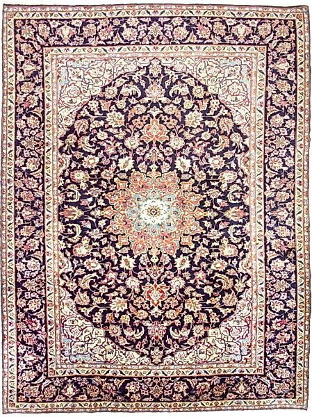 morgenland Wollteppich »Najafabad Teppich handgeknüpft blau«, rechteckig günstig online kaufen