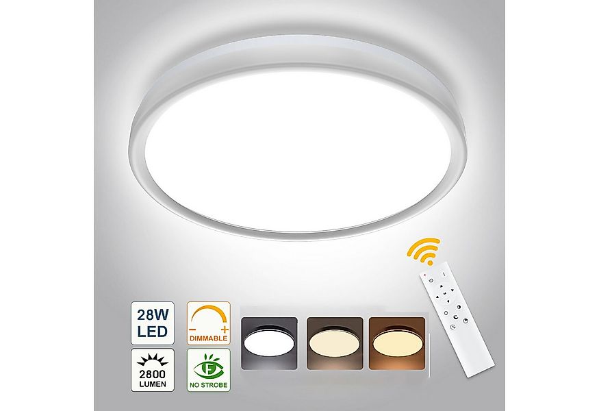 Forrlite Deckenleuchte 28W LED Deckenleuchte mit Fernbedienung Dimmbar Deck günstig online kaufen