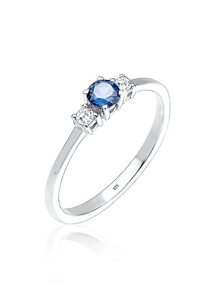 Elli Fingerring Verlobungsring Zirkonia Saphirblau 925 günstig online kaufen