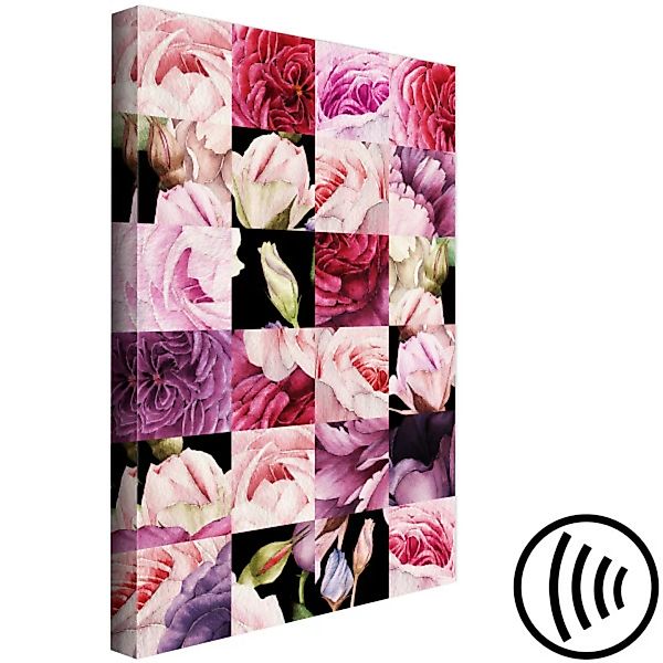 Wandbild Pflanzenwahnsinn - Collage mit rosa und lila Pflanzen XXL günstig online kaufen