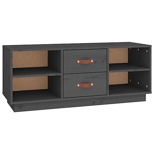 Vidaxl Tv-schrank Grau 100x34x40 Cm Massivholz Kiefer günstig online kaufen