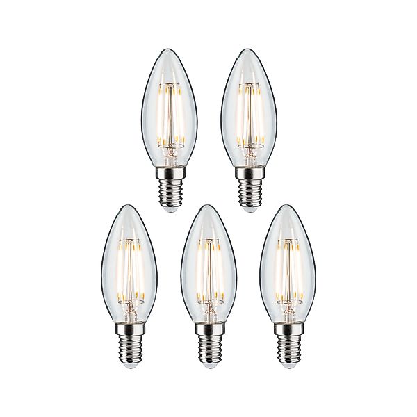 Paulmann "Filament 230V LED Kerze E14 5x470lm 5x4,8W 2700K Klar" günstig online kaufen