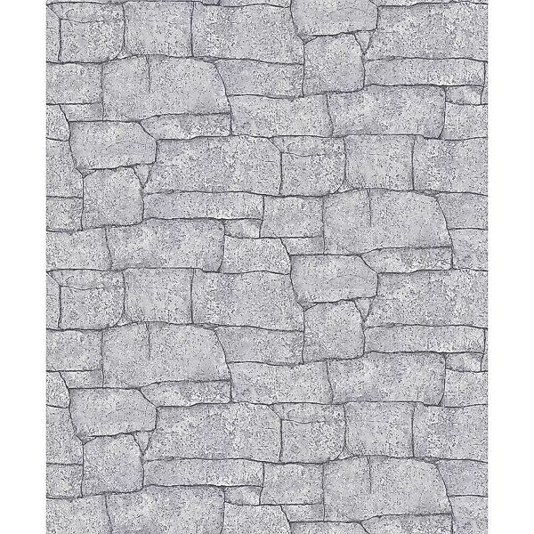 Bricoflor Vlies Steintapete Grau Mauer Tapete in Naturstein Optik Ideal für günstig online kaufen