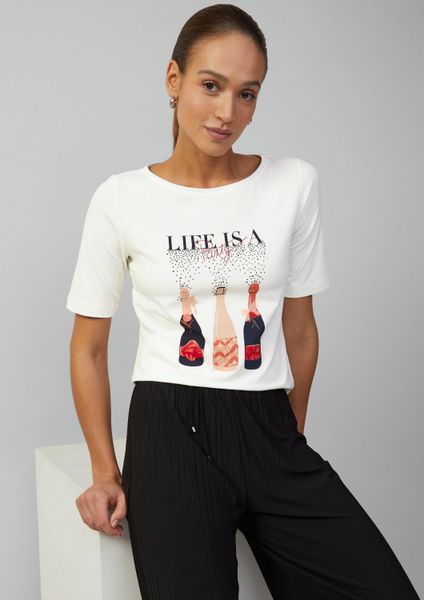 s.Oliver Kurzarmshirt T-Shirt Jersey-T-Shirt mit Frontprint günstig online kaufen