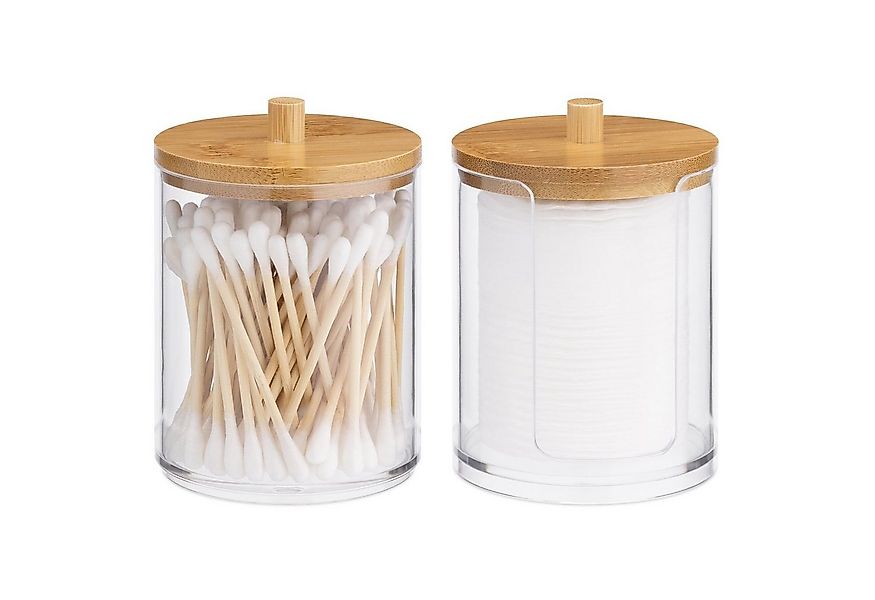 Navaris Wattestäbchenspender 2x Aufbewahrung für Wattestäbchen stapelbar - günstig online kaufen