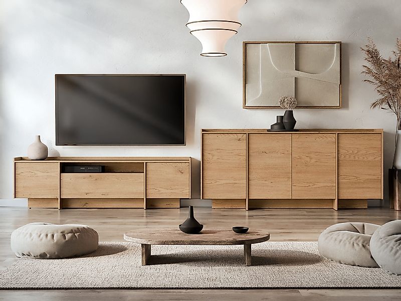 MIRJAN24 Wohnzimmer-Set Japandi, (2er-Set, Kommode, TV-Lowboard), günstig online kaufen