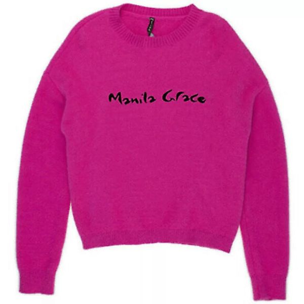 Manila Grace  3/4 Jeans MANILA GRACE GIRL MAGLIA COLORATA CON LOGO FLOCCATO günstig online kaufen