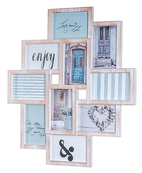 Levandeo® Bilderrahmen Collage, Bilderrahmen Collage 50x55cm 10 Fotos 10x15 günstig online kaufen