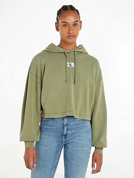 Calvin Klein Jeans Kapuzensweatshirt WASHED WOVEN LABEL HOODIE mit Logoschr günstig online kaufen