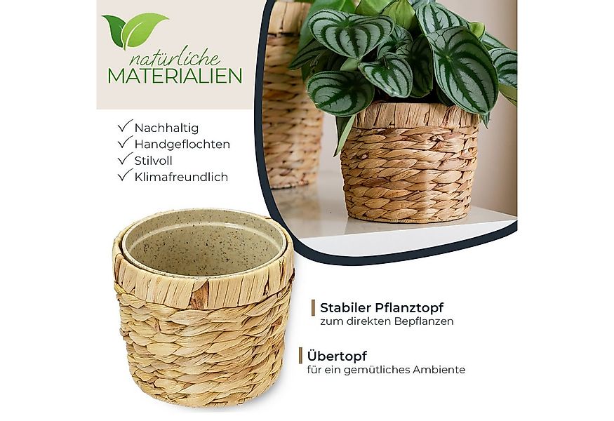 HMF Wasserhyazinthentopf Innovativer Blumentopf geflochten aus Wasserhyazin günstig online kaufen
