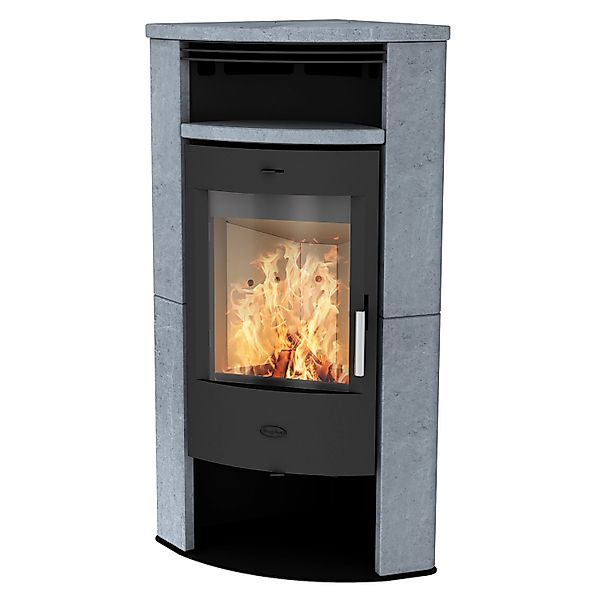 Fireplace Malta Kaminofen Speckstein Schwarz 6 kW günstig online kaufen