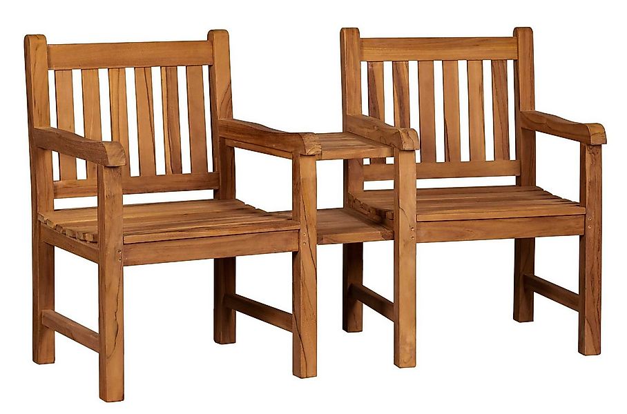 MR.DEKO Gartenbank Feierabendbank Teak 160 cm günstig online kaufen