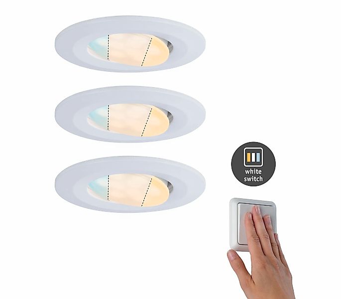 Paulmann "LED Einbauleuchte Calla 3er-Set schwenkbar IP65 rund 90mm 30° 5,5 günstig online kaufen