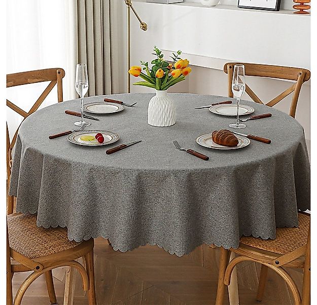 NUODWELL Tischdecke Fleckenbeständige runde Tischdecke, wasserdichte Tischd günstig online kaufen