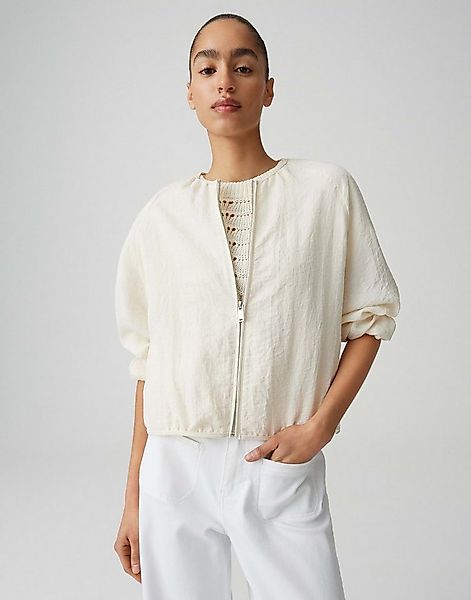 OPUS Jackenblazer Jarosa aus Webware mit Crepe Optik Raglanärmel, Nahttasch günstig online kaufen