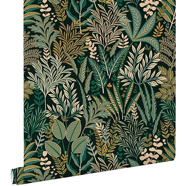 ESTAhome Tapete Tropische Blätter Und Blüten Grün 50 X 900 Cm 131661 günstig online kaufen