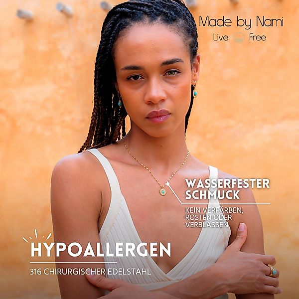 Made by Nami Kette mit Anhänger Edelstahlkette mit Buchstaben Anhänger Gold günstig online kaufen