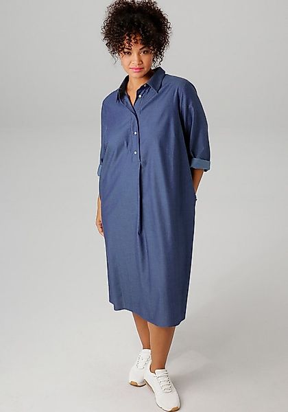 Aniston PLUS Jeanskleid mit Hemdkragen günstig online kaufen