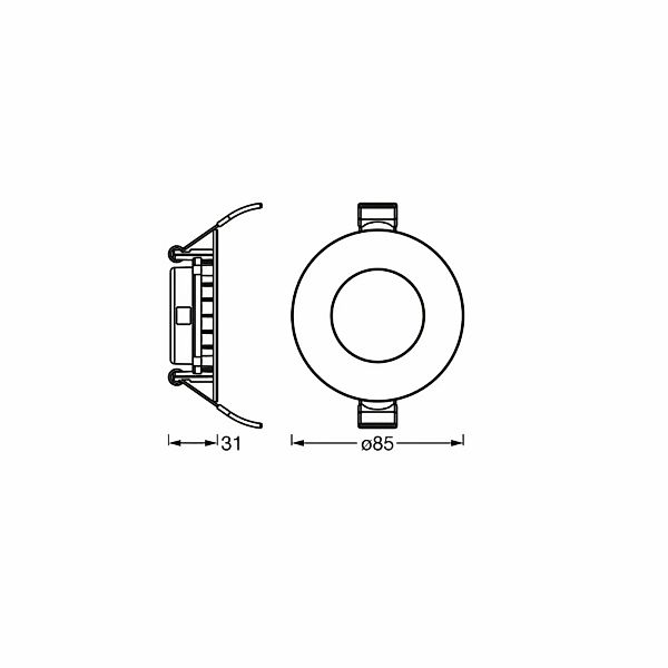 OSRAM LED-Deckeneinbauleuchte SLIM, Ø 9 cm, 3.000 K, weiß günstig online kaufen