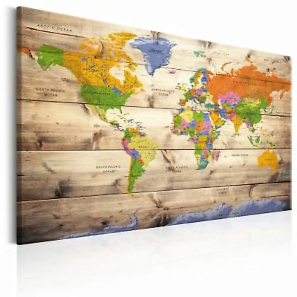 artgeist Wandbild Map on wood: Colourful Travels mehrfarbig Gr. 60 x 40 günstig online kaufen