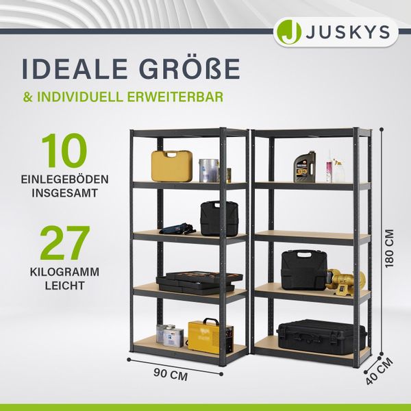 Juskys Schwerlastregal Basic, 2-tlg., Regalsystem mit günstig online kaufen