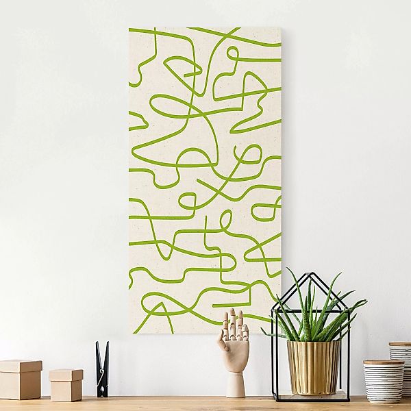 Leinwandbild auf Naturcanvas Abstrakter Linienfluss Grün günstig online kaufen