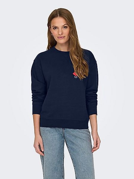 JACQUELINE de YONG Longpullover Rundhals Sweatshirt mit Paris Stickerei Wei günstig online kaufen